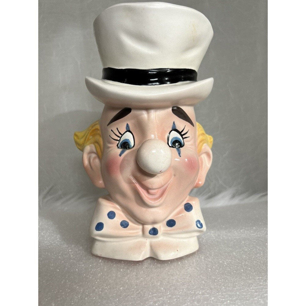 VINTAGE LEFTON 4620 Clown Lady Head Vase, Home Decor